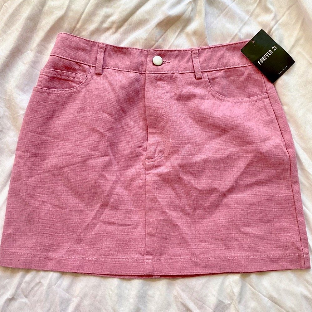 Forever 21 rose pink denim pencil skirt